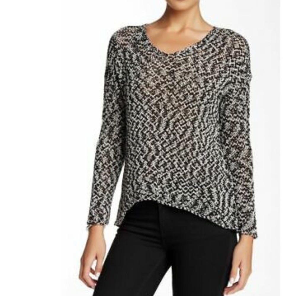 Eileen Fisher Black and White Marbled Sweater